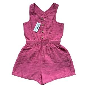 Old Navy Pink Kids Gauze Romper with Crisscrossed Back girls size 3T NWT